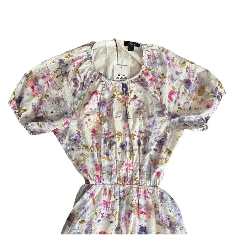 J. Crew x Flora Obscura Cutout‎ Dress Kaleidoscope Floral Boho Indie Whimsical 6
